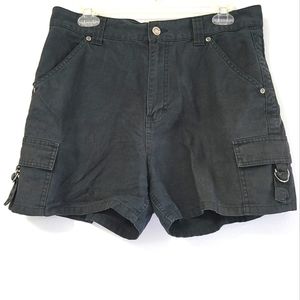 Vintage Riveted by Lee Black High Waist Cargo Shorts Size 12m